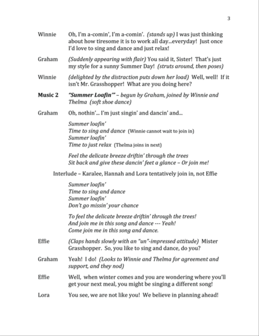 The Ants and the Grasshopper - original script Small Ensemble scores gallery preview page 4