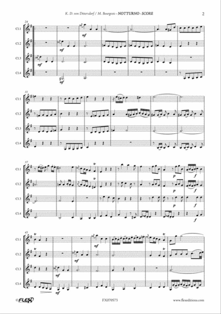 Notturno Notturno Clarinet Quartet scores gallery preview page 3