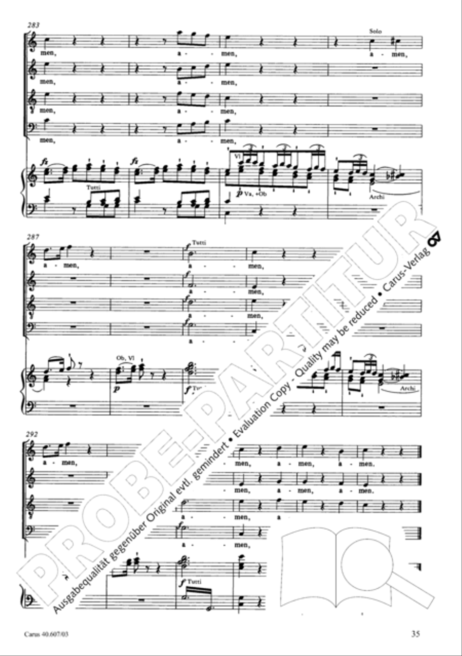 Mass in time of war (Missa in tempore belli) 4-Part scores gallery preview page 42