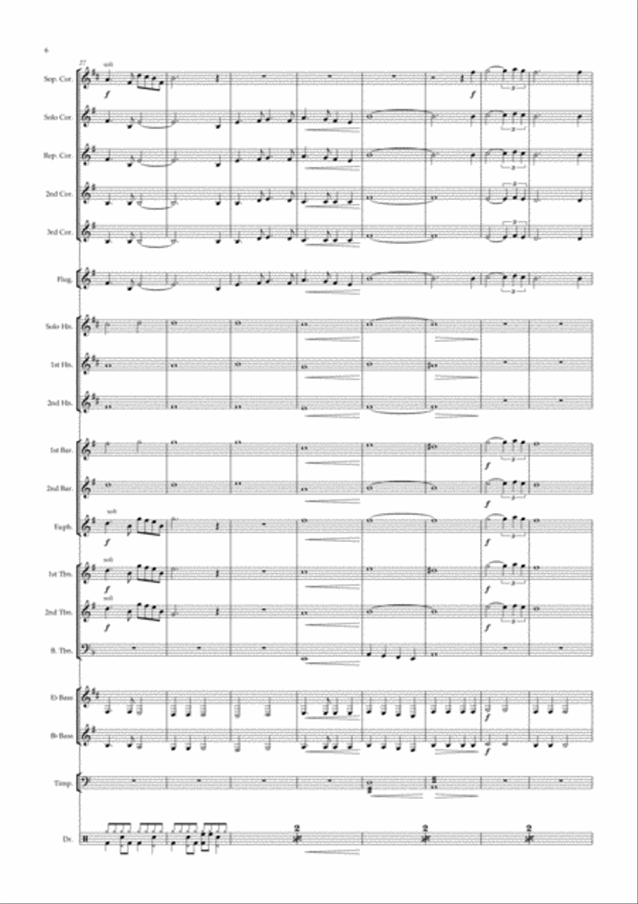 Round Edges - flugel horn solo Brass Ensemble scores gallery preview page 6