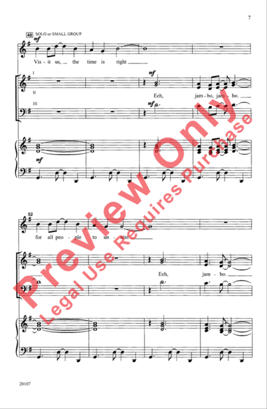 Jambo, Karibu Kwa Afrika 3-Part scores gallery preview page 7