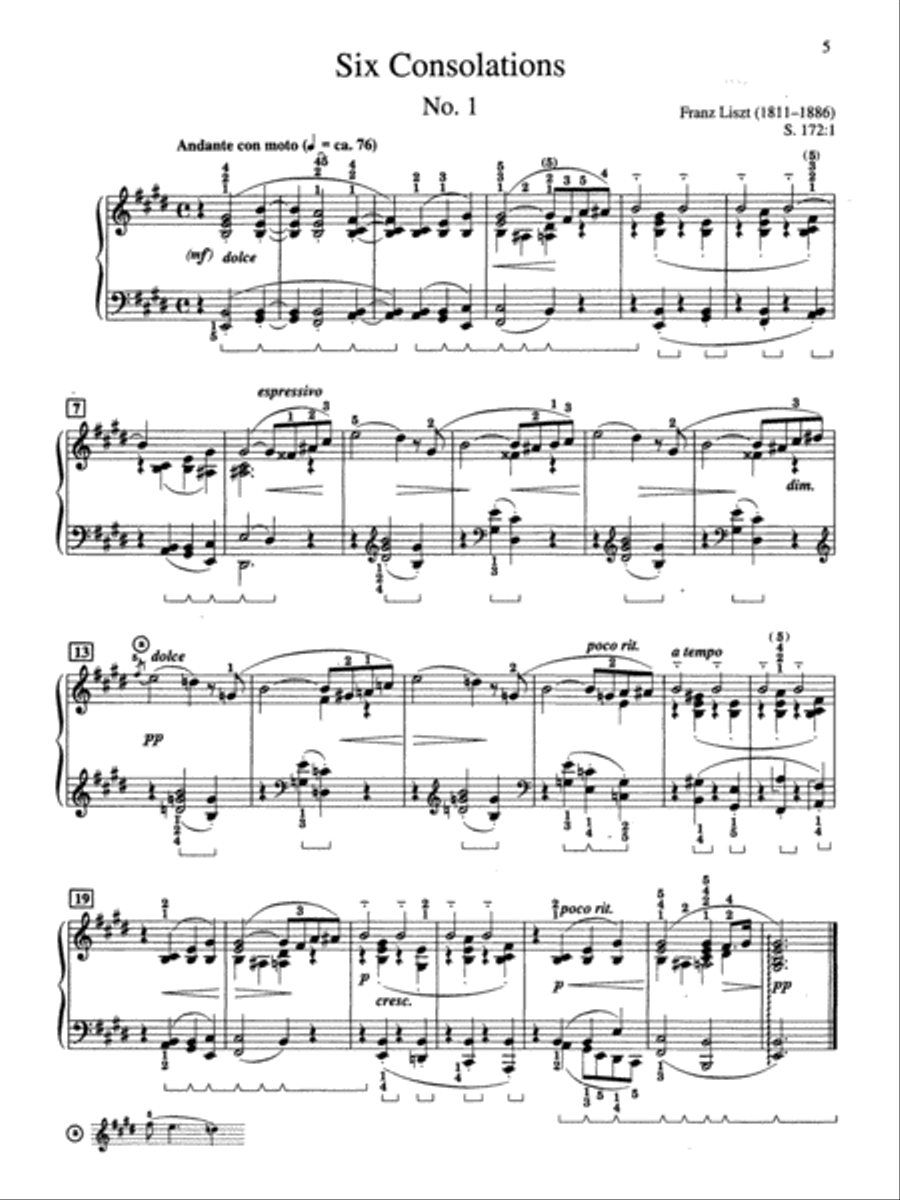 Liszt -- Six Consolations Piano Solo scores gallery preview page 3