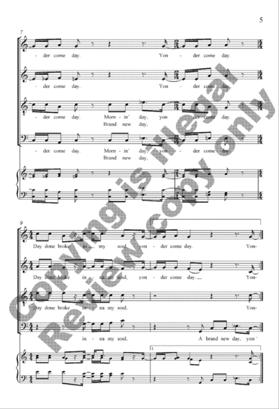 Yonder Come Day 4-Part scores gallery preview page 5