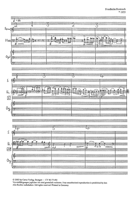 Psalm 143 for Soprano, Violoncello and Organ (Psalm 143 fur Sopran, Violoncello und Orgel)