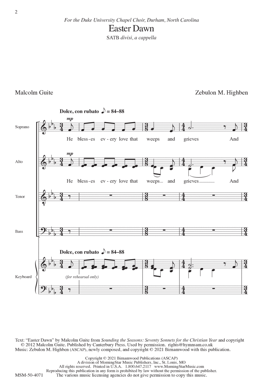 Easter Dawn Divisi scores gallery preview page 1