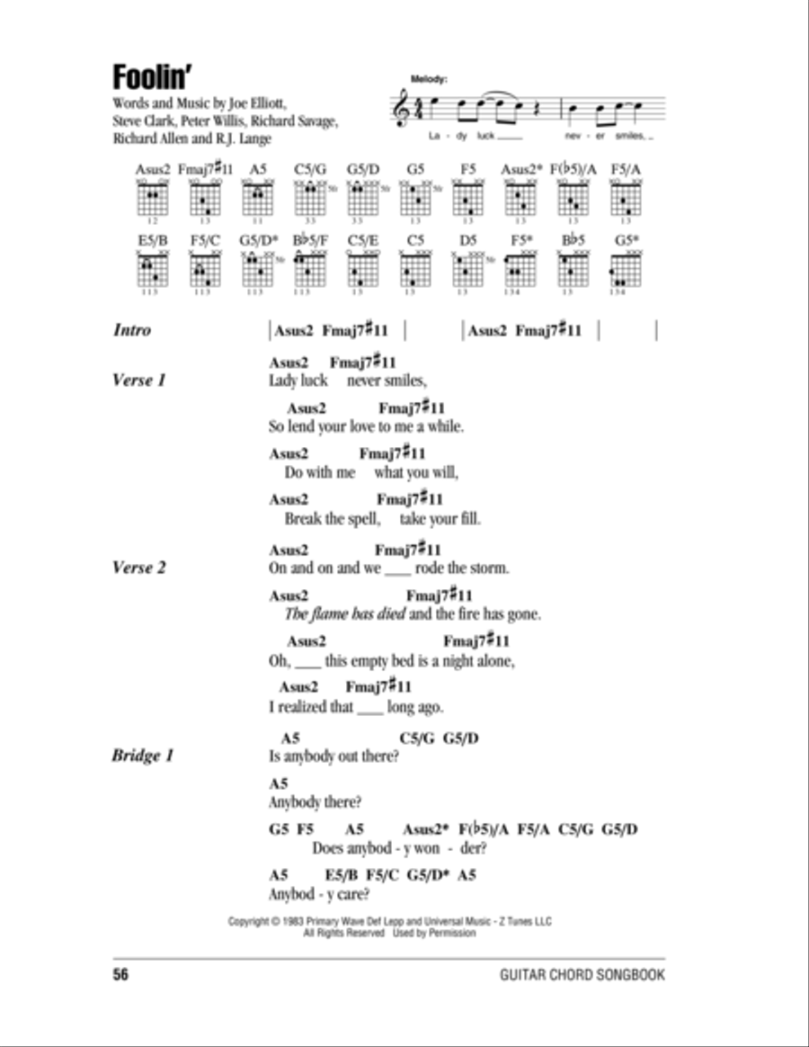 Foolin' Acoustic Guitar scores gallery preview page 1