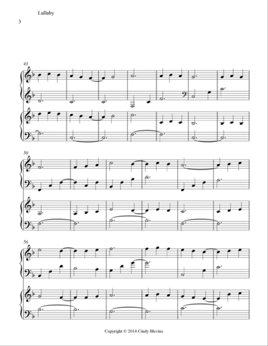 Lullaby, Harp Duet Harp scores gallery preview page 4