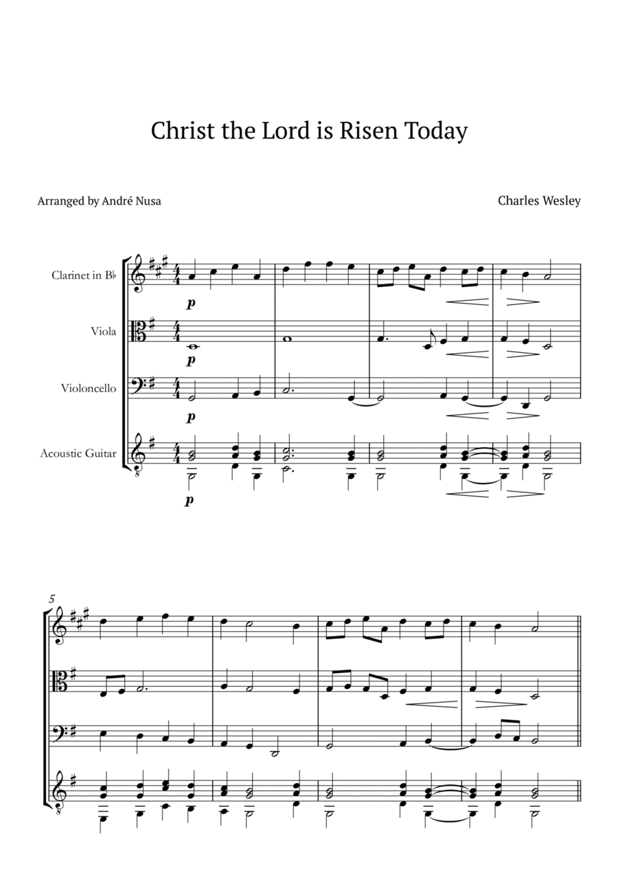 Christ the Lord is Risen Today Clarinet scores gallery preview page 1