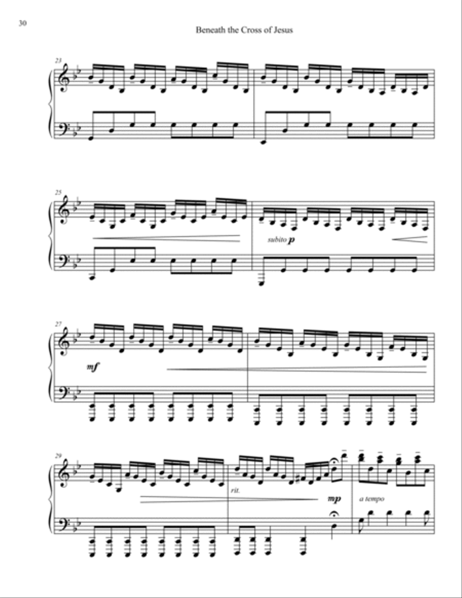 Beneath the Cross of Jesus Piano Solo scores gallery preview page 4