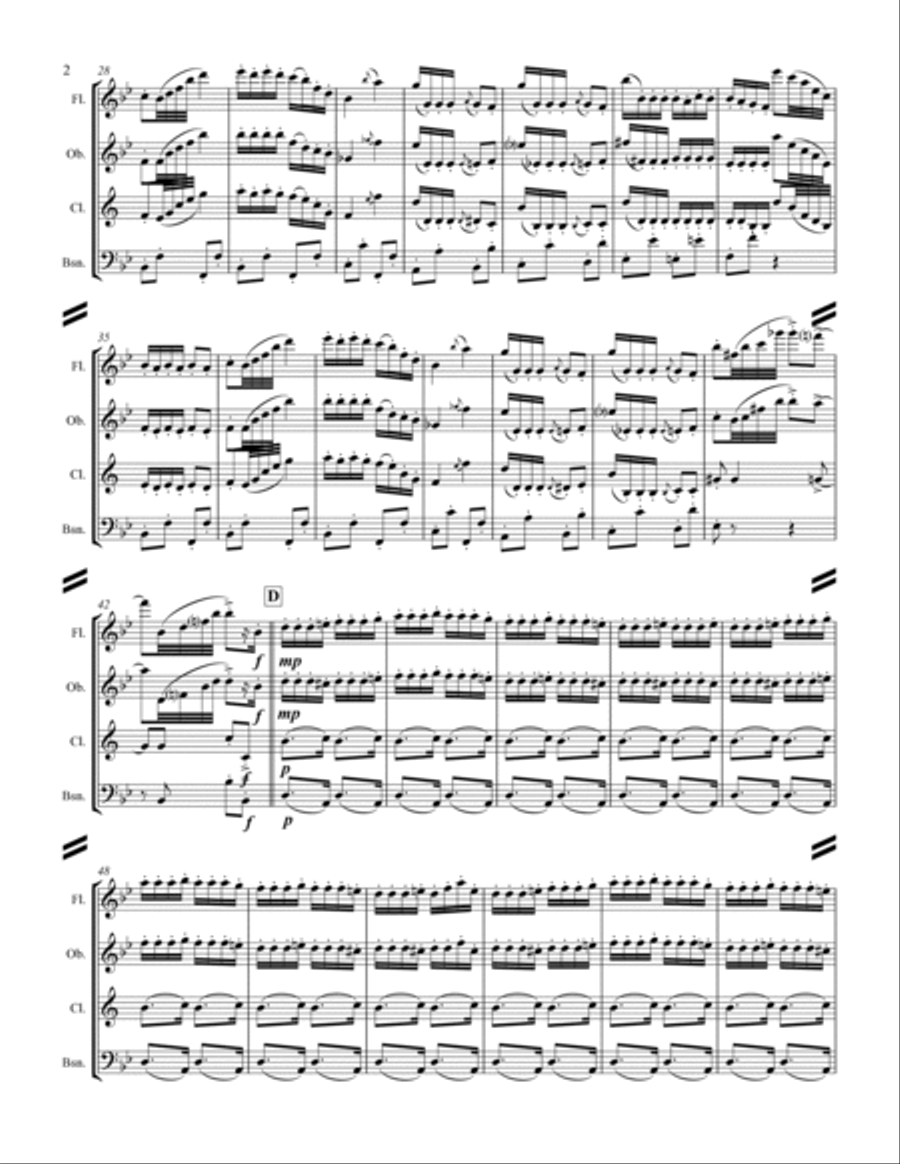 The Nutcracker Suite - 7. Dance of the Reed Flutes (for Woodwind Quartet) Woodwind Quartet scores gallery preview page 3