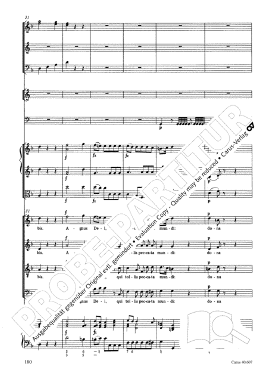 Mass in time of war (Missa in tempore belli) 4-Part scores gallery preview page 189