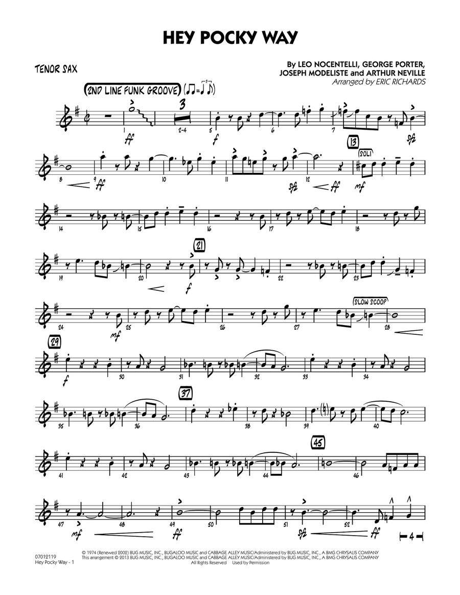 Hey Pocky Way - Tenor Sax