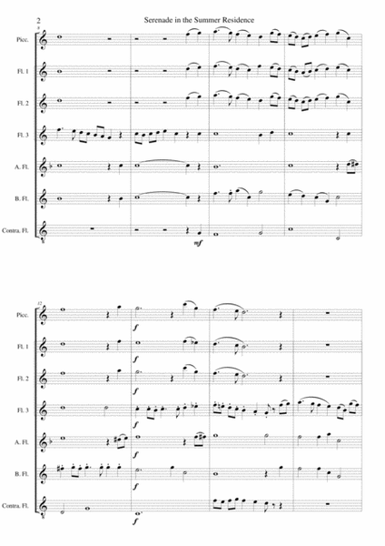 Serenade in the summer residence (Serenata nella residenza estiva) for flute choir or flute septet image number null