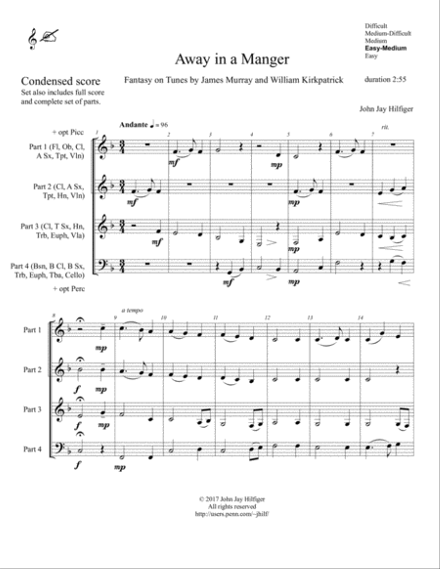 Away in a Manger: Fantasy on Tunes by James Murray and William Kirkpatrick Full Orchestra scores gallery preview page 4