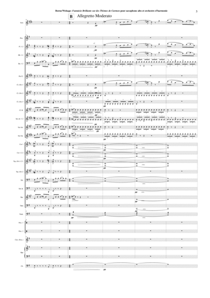 Fantaisie Brillante sur des Thèmes de Carmen for alto saxophone and concert band, score and solo par