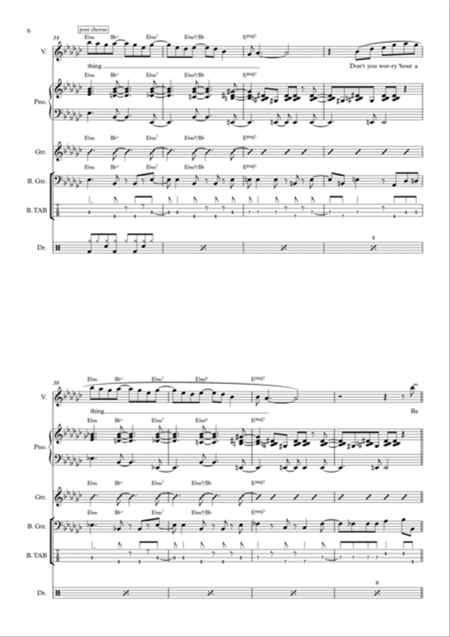 Don't You Worry 'bout A Thing Voice scores gallery preview page 6