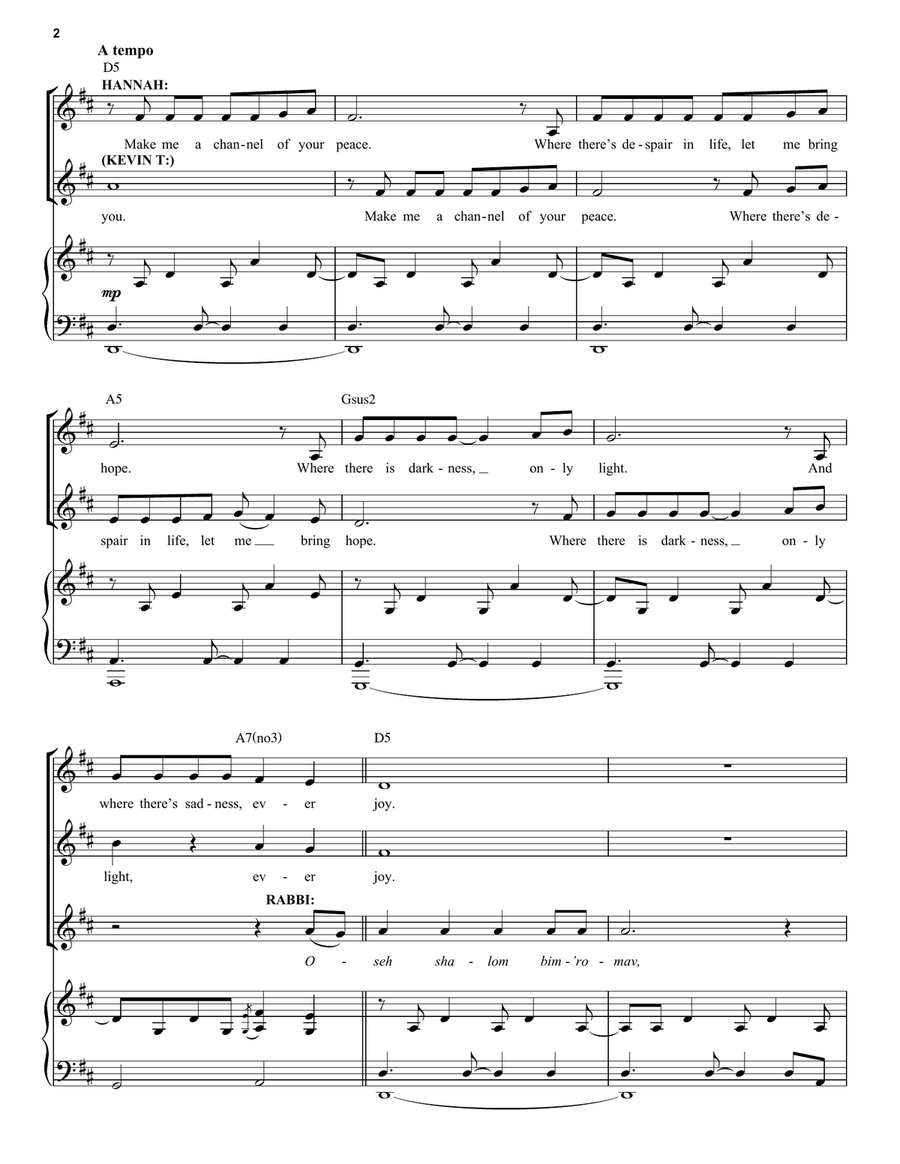 Prayer (from Come from Away) Piano, Vocal scores gallery preview page 2