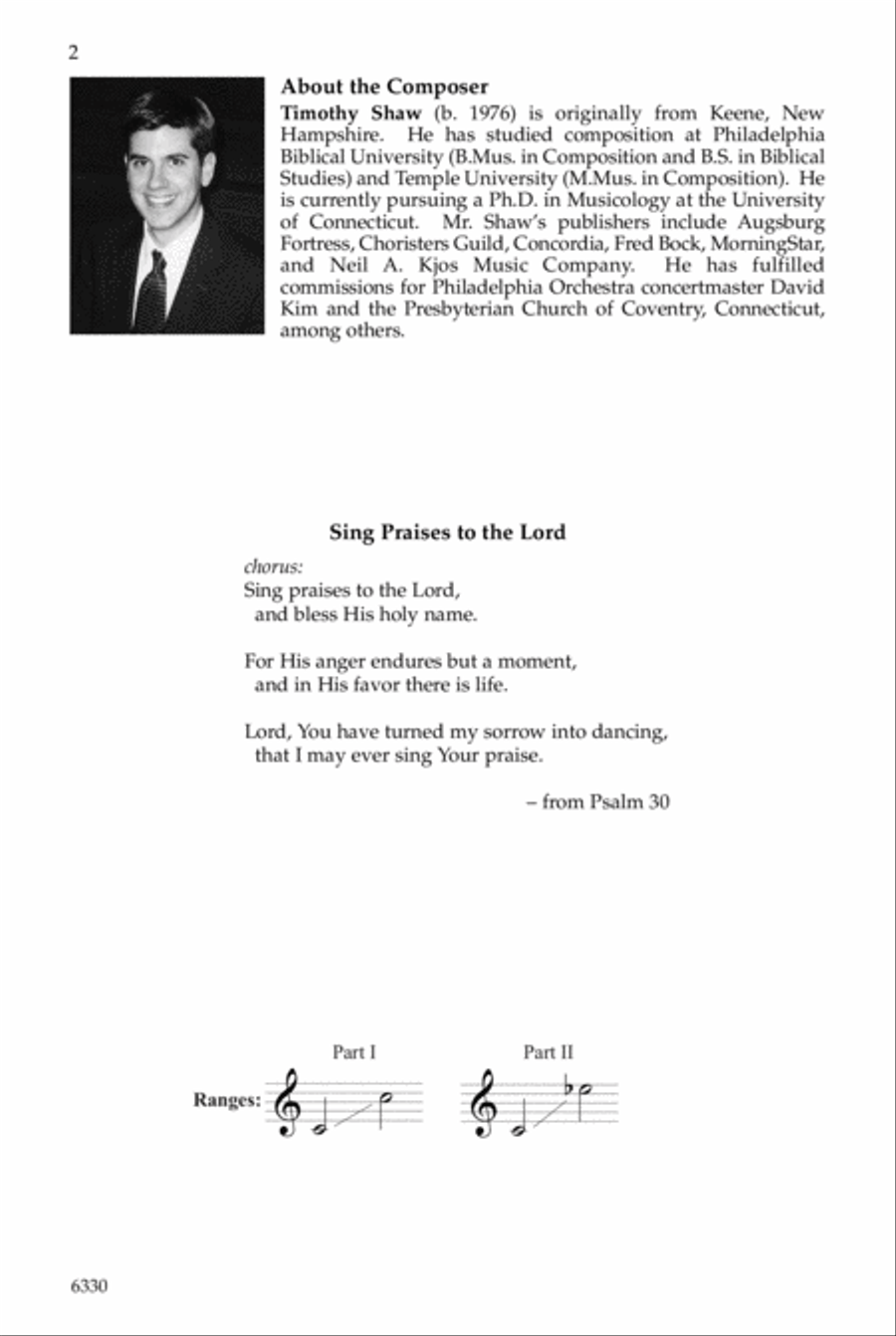 Sing Praises to the Lord Sing Praises to the Lord Choir scores gallery preview page 2