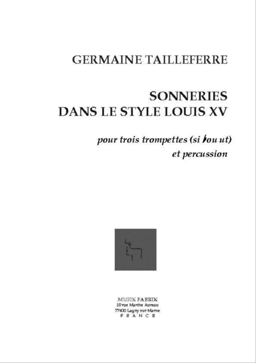 Sonneries dans le Style Louis XV Trumpet Trio scores gallery preview page 1
