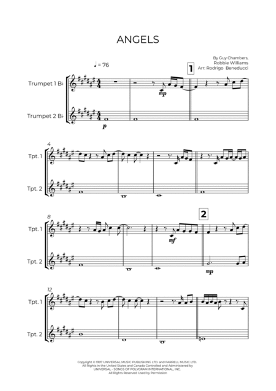 Angels Trumpet Duet scores gallery preview page 2