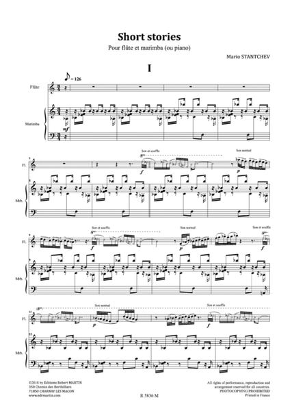 SOUFFLE 4 Short Stories pour Flute et Marimba
