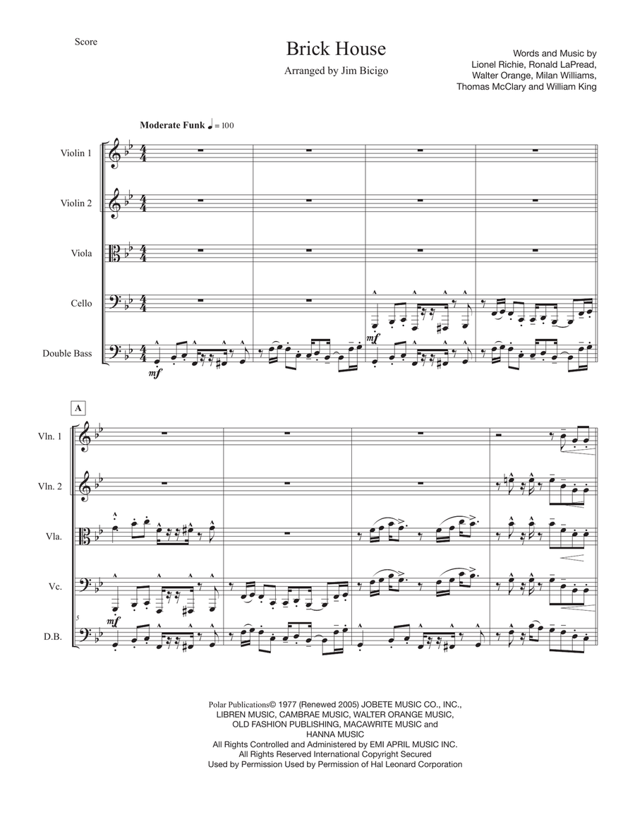 Brick House String Orchestra scores gallery preview page 1