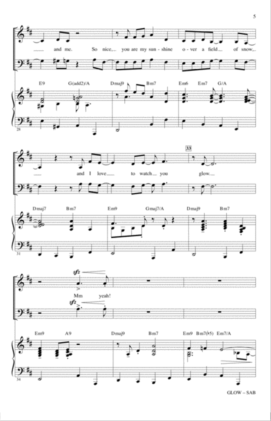 Glow Glow 3-Part scores gallery preview page 4