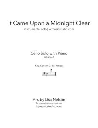 Book cover for It Came Upon a Midnight Clear - Cello Solo