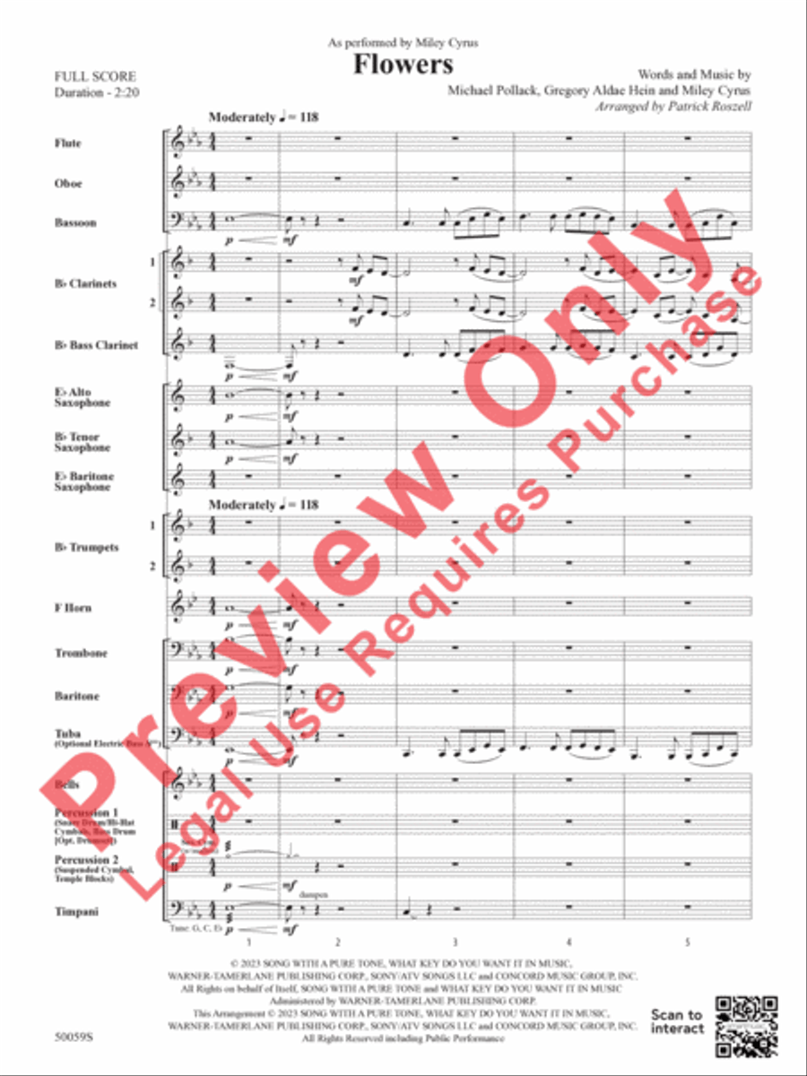 Flowers Flowers Concert Band scores gallery preview page 4
