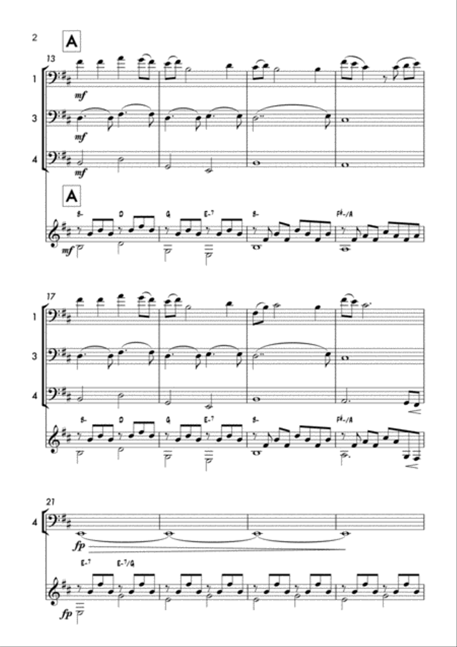 Perduto Tempo (Cello quartet & Guitar) Small Ensemble scores gallery preview page 3