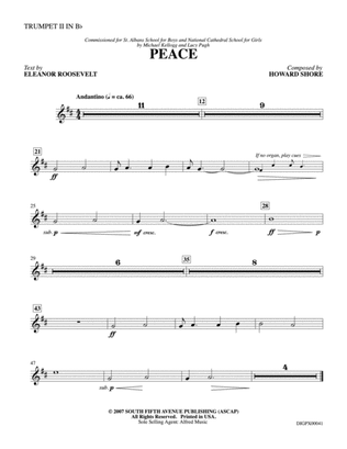 Book cover for Peace: 2nd B-flat Trumpet