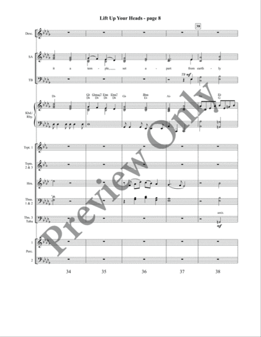 Lift Up Your Heads 4-Part scores gallery preview page 16