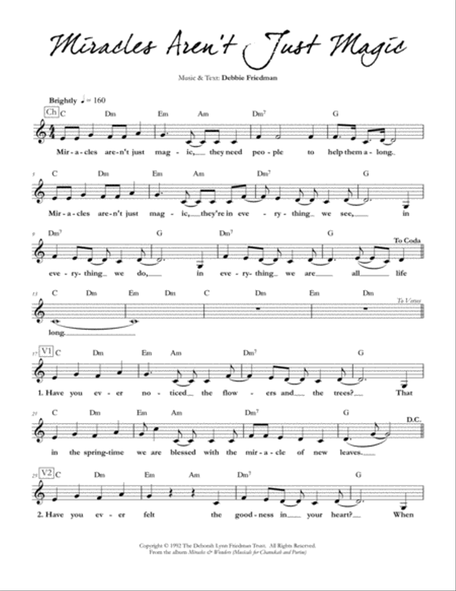 Miracles Aren't Just Magic Piano scores gallery preview page 1