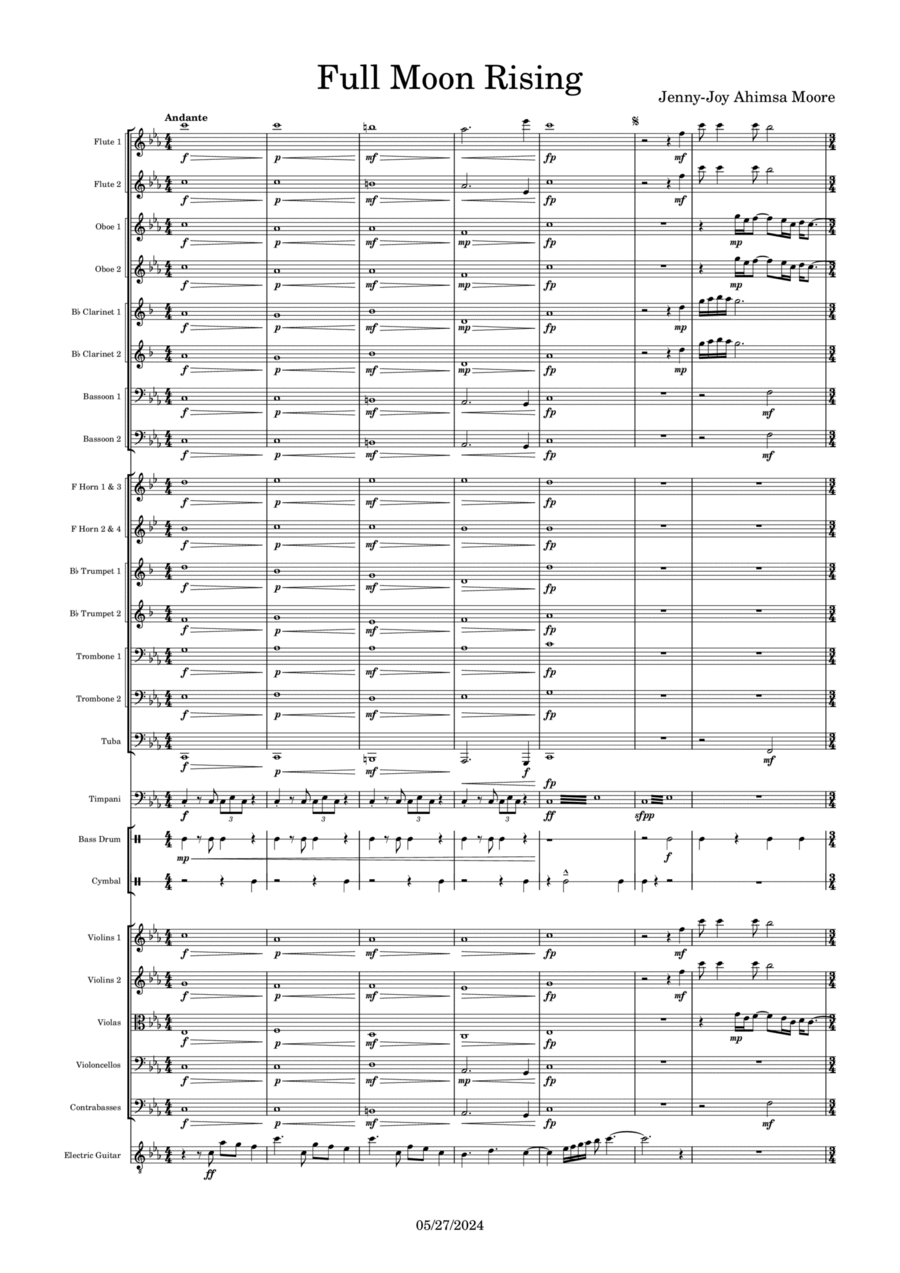 Full Moon Rising Full Orchestra scores gallery preview page 1