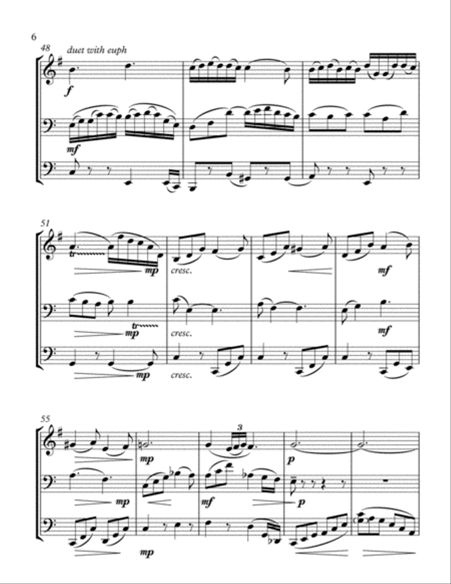 Larghetto from Terzetto Opus 74 by Antonin Dvořák Brass Ensemble scores gallery preview page 6