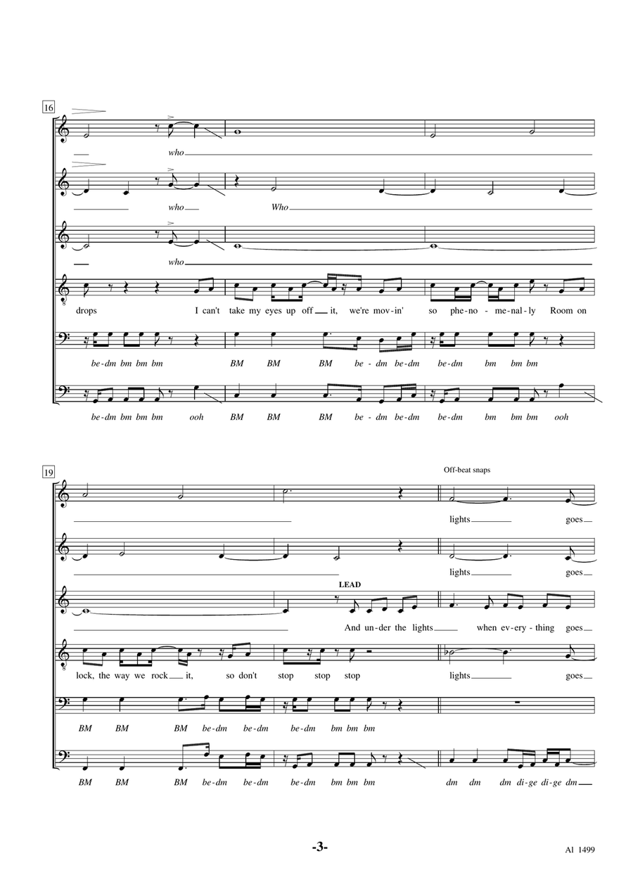 Can't Stop The Feeling from TROLLS Divisi scores gallery preview page 3