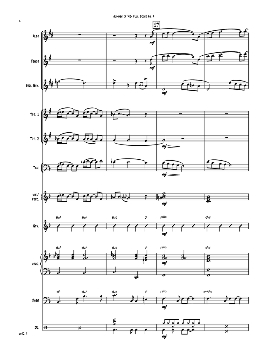 Summer Of 42 Jazz Ensemble scores gallery preview page 4
