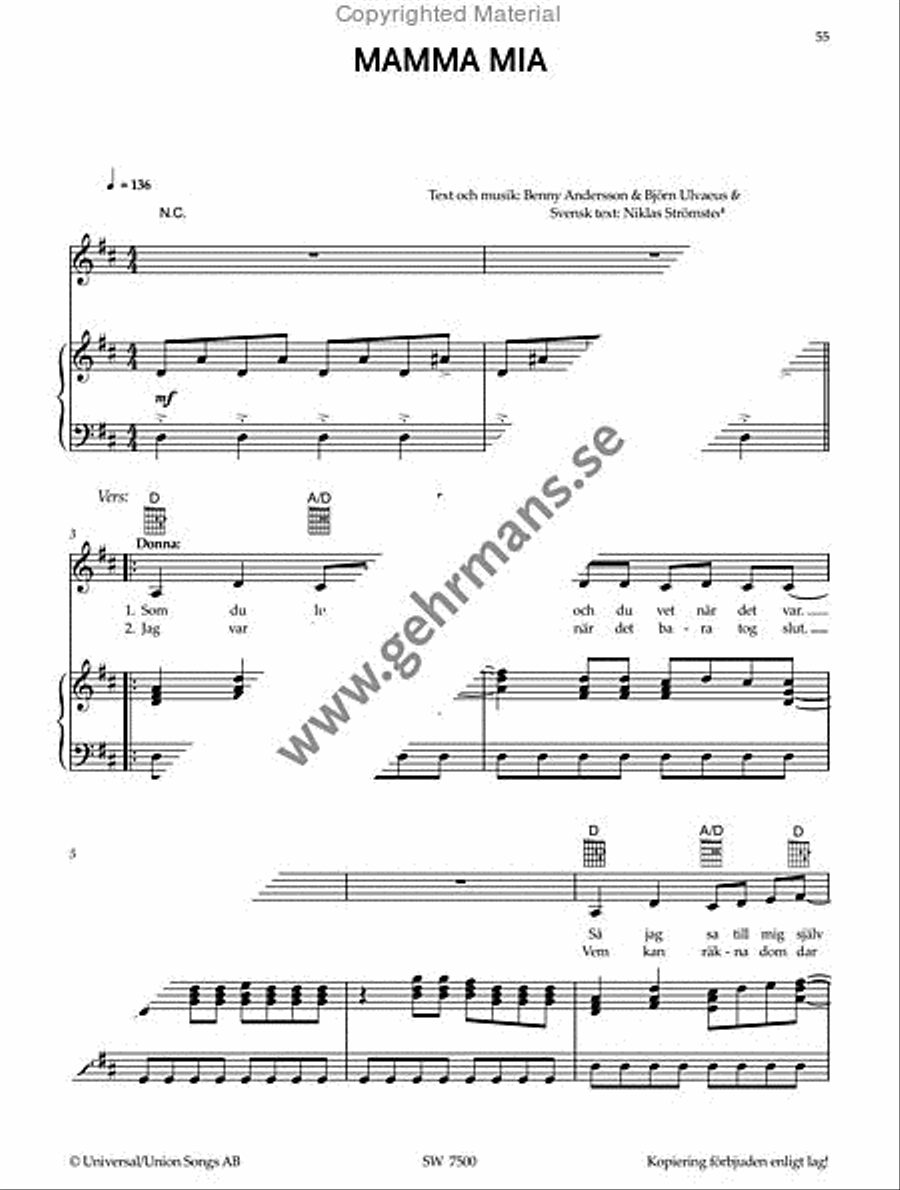 Mamma Mia! Mamma Mia! Voice scores gallery preview page 3