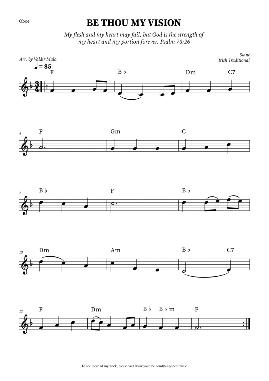 Be Thou My Vision - Oboe Solo (Chords) Oboe Solo scores gallery preview page 1