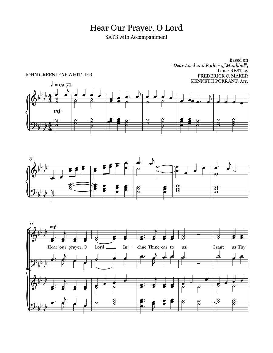 Hear Our Prayer, O Lord 4-Part scores gallery preview page 1