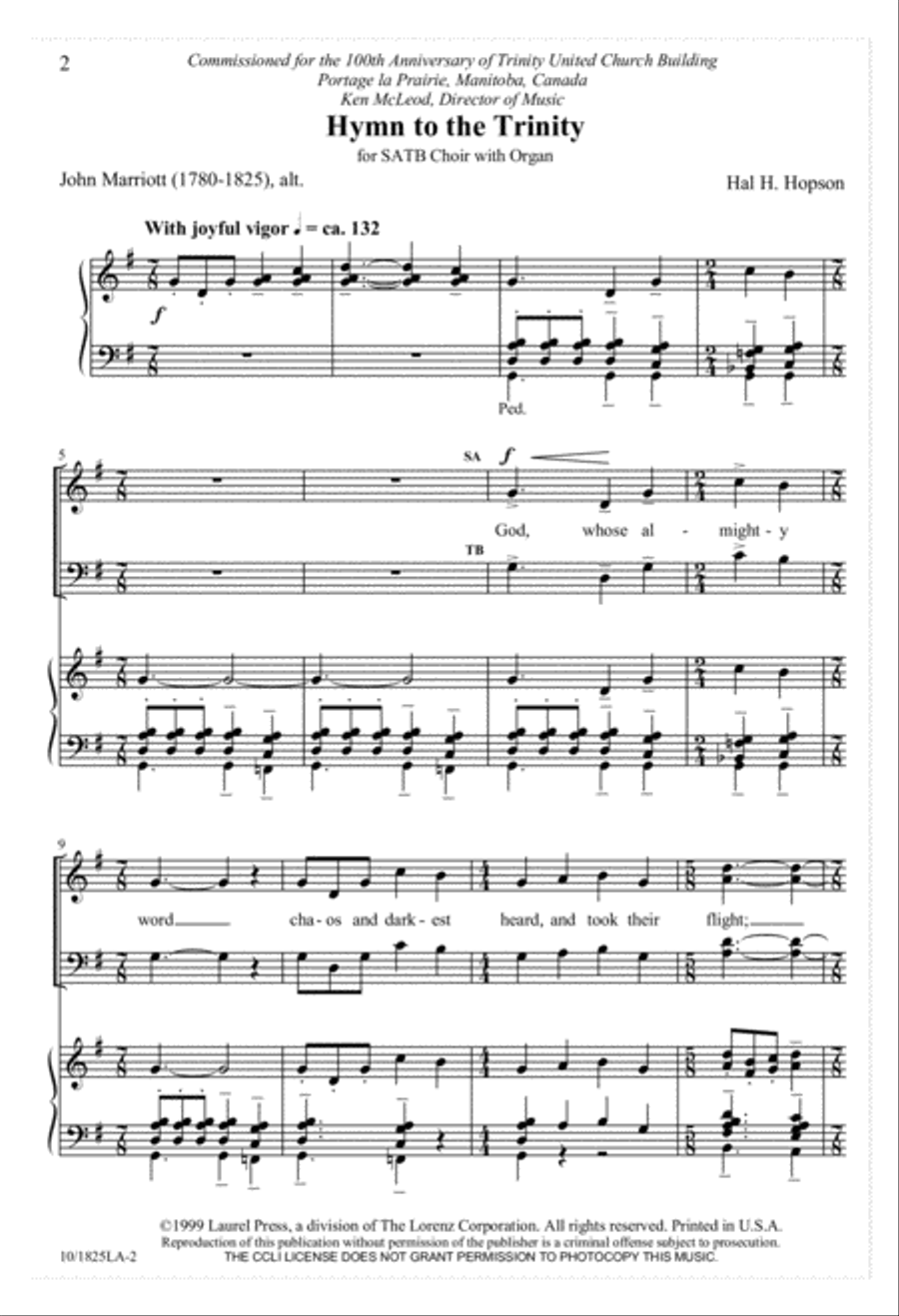 Hymn to the Trinity 4-Part scores gallery preview page 2