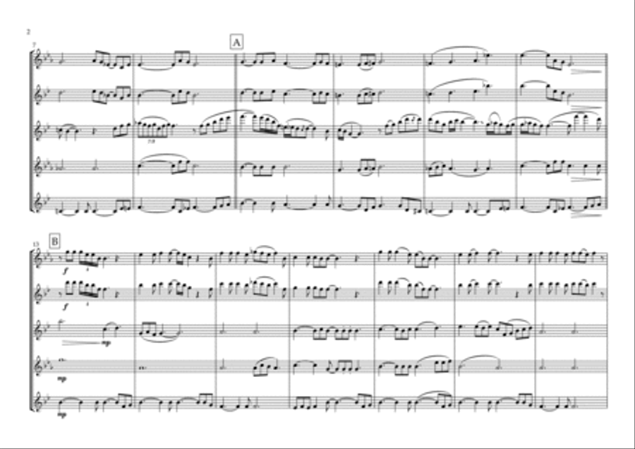 A Million Love Songs Saxophone Quartet scores gallery preview page 2