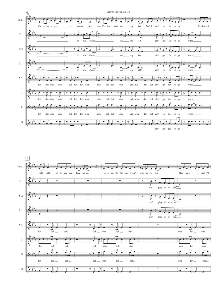 Ain't Got Far To Go 4-Part scores gallery preview page 4