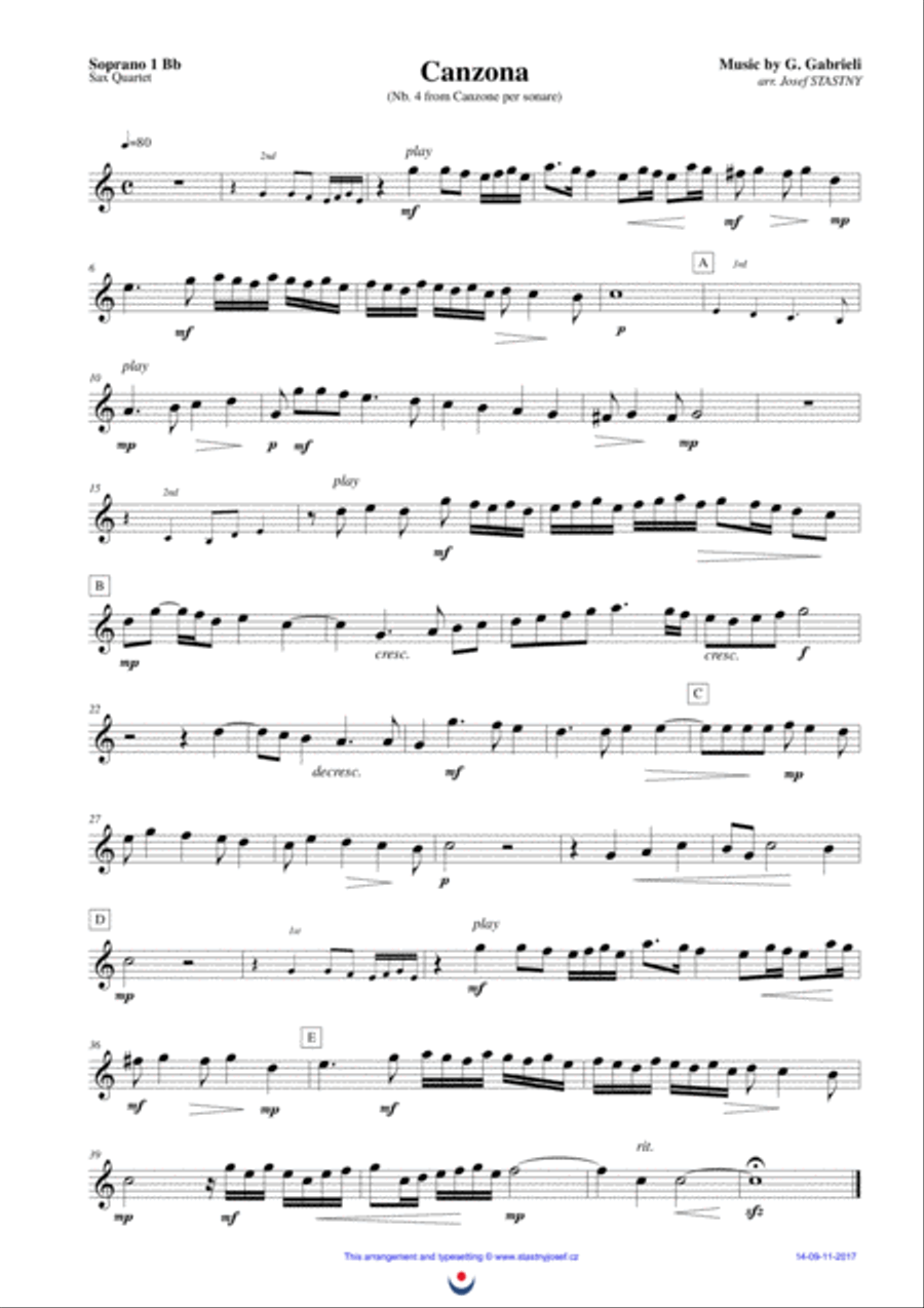 Canzona (Nb. 4) Canzona (Nb. 4) Woodwind Quartet scores gallery preview page 3