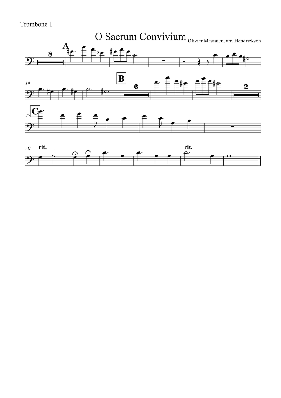 O Sacrum Convivium! O Sacrum Convivium! Brass Quintet scores gallery preview page 5