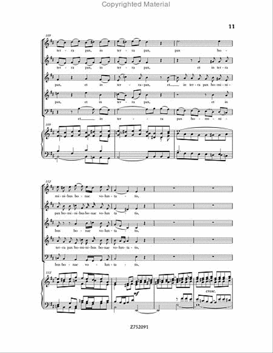 Cantata No. 191: Gloria in Excelsis Deo, BWV 191 4-Part scores gallery preview page 11