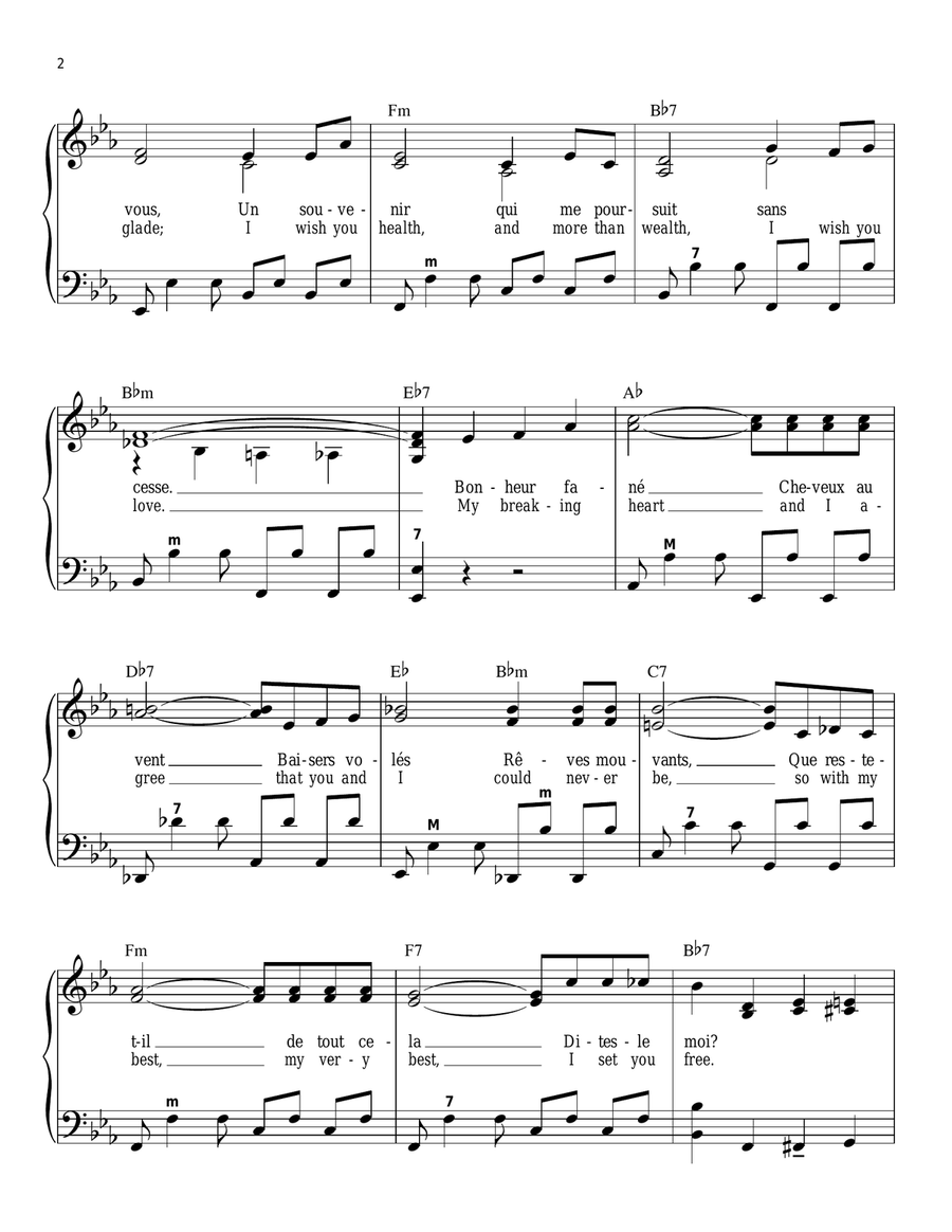 Que Reste-T-Il De Nos Amours (I Wish You Love) Accordion scores gallery preview page 2
