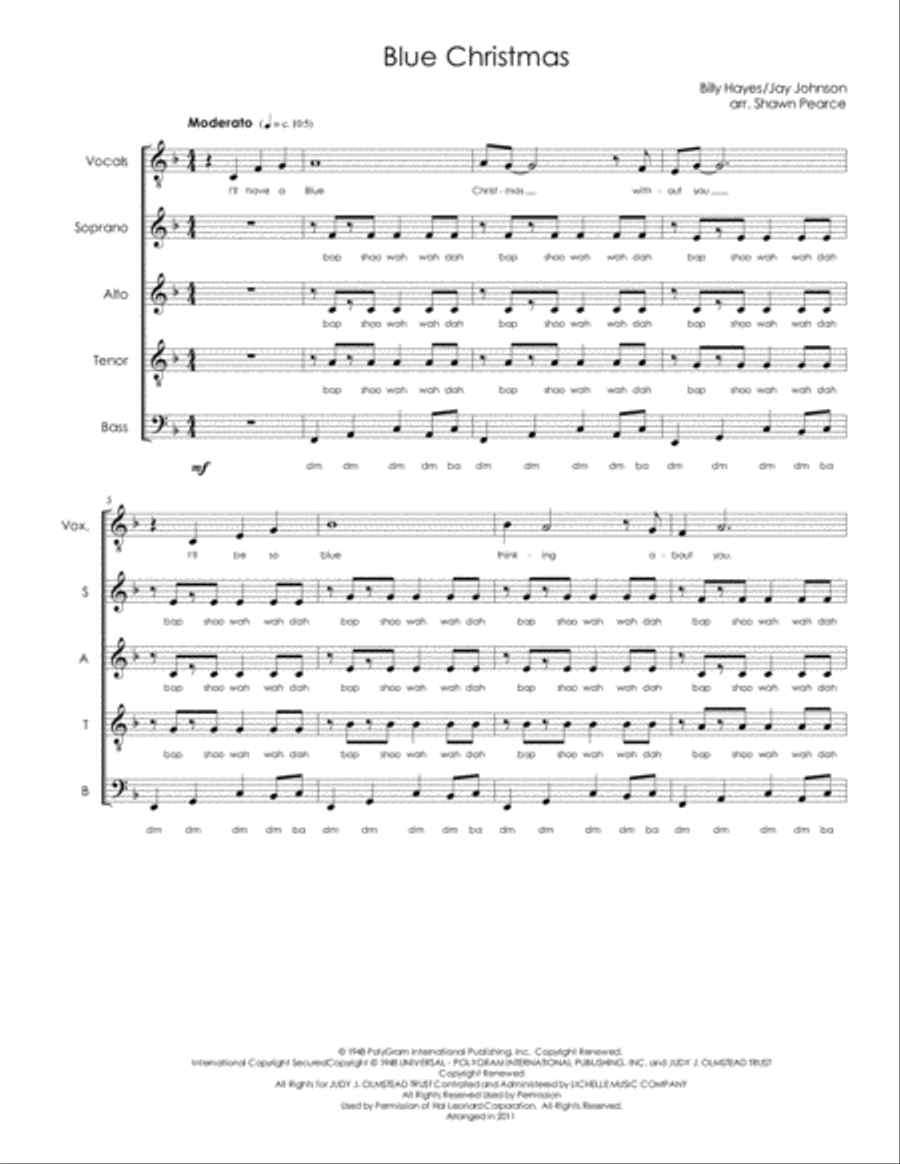 Blue Christmas 4-Part scores gallery preview page 1