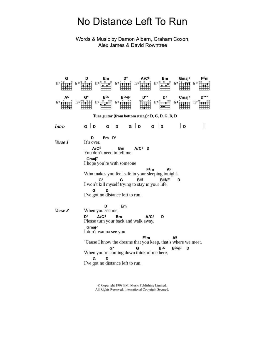 No Distance Left To Run Acoustic Guitar scores gallery preview page 1