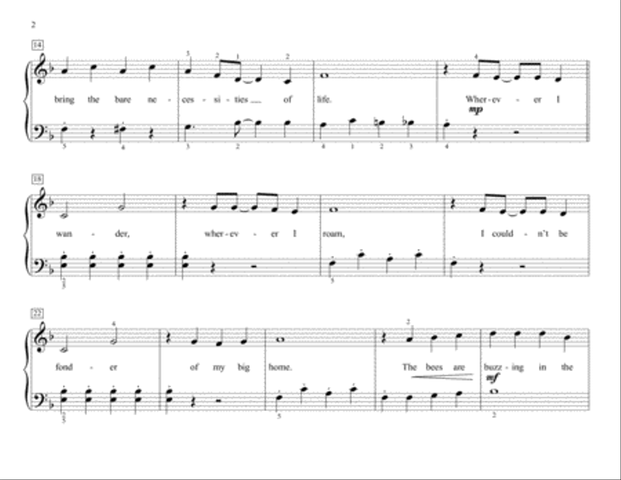 The Bare Necessities (from Disney's The Jungle Book) (arr. Christopher Hussey) Piano scores gallery preview page 2